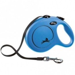 FLEXI Rollleine New CLASSIC Gurt - 8m bis 50kg - Blau