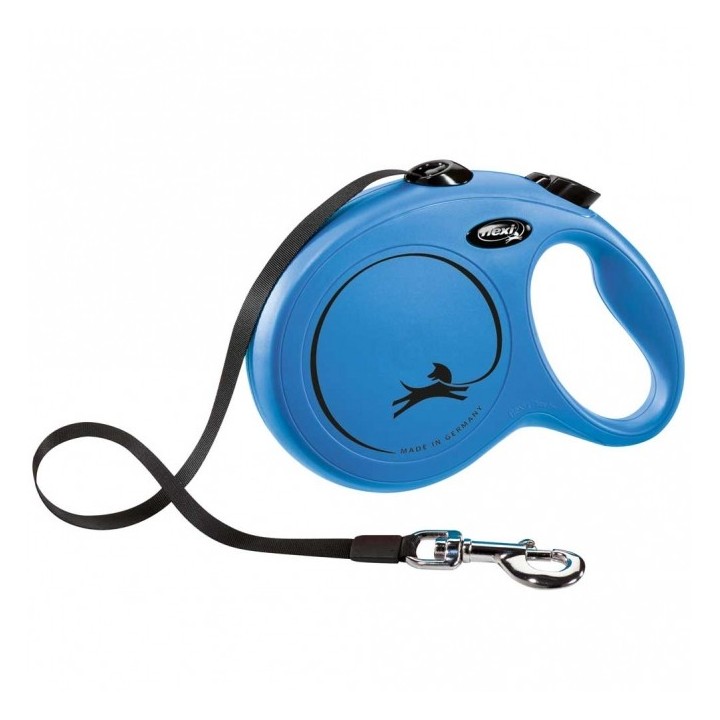 FLEXI Rollleine New CLASSIC Gurt - 8m bis 50kg - Blau