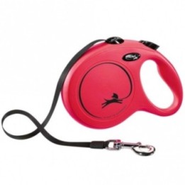 FLEXI Rollleine New CLASSIC Gurt - 8m bis 50kg - Rot