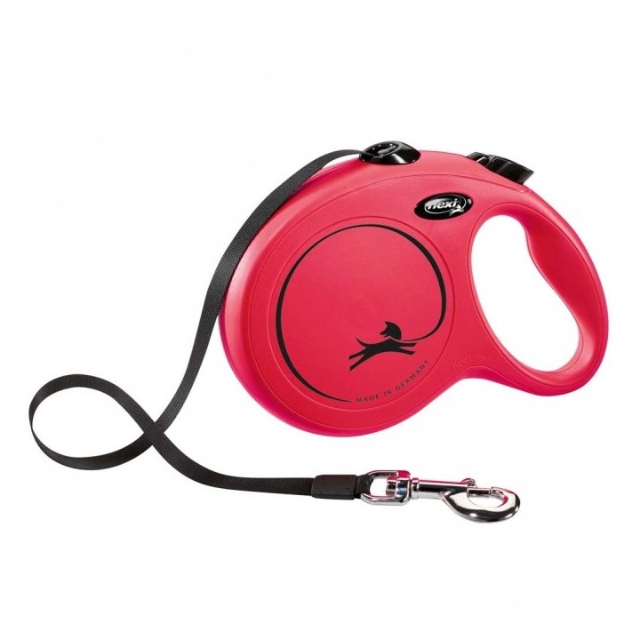 FLEXI Rollleine New CLASSIC Gurt - 8m bis 50kg - Rot