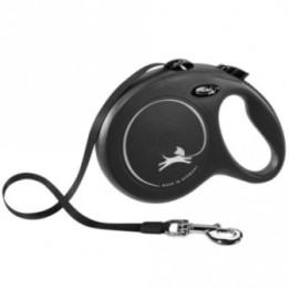 FLEXI Rollleine New CLASSIC Gurt - 8m bis 50kg - Schwarz