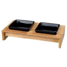 Trixie Napf-Set Keramik/Holz - 2 x 02 l
