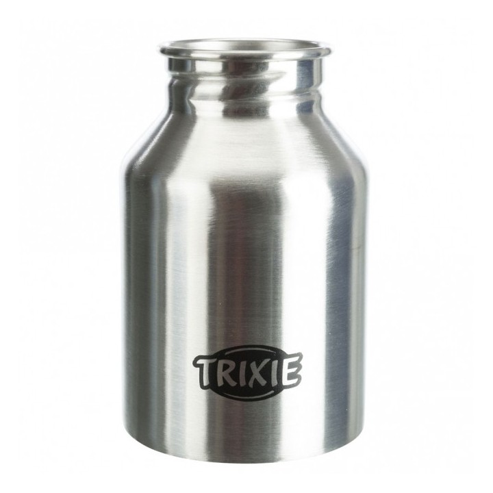 Trixie Edelstahl-Flasche mit Trinknapf - 300 ml