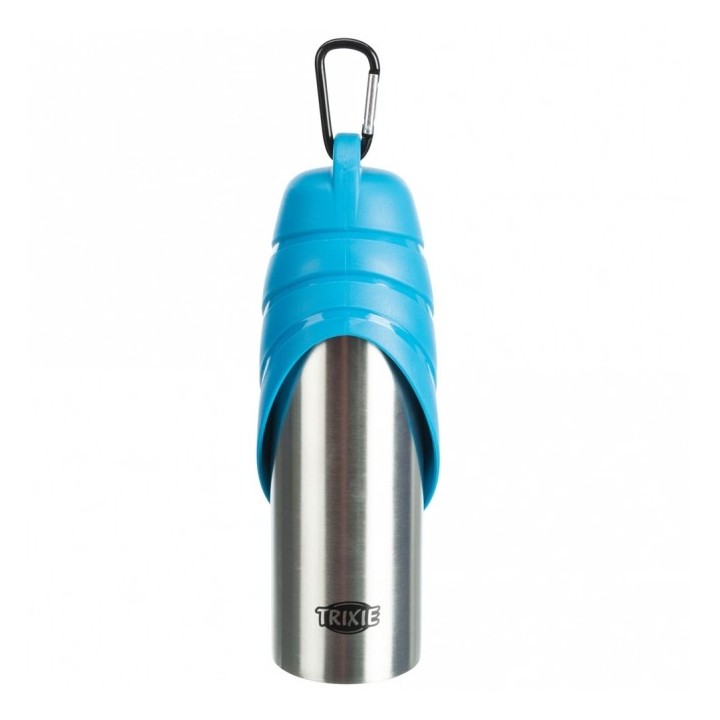 Trixie Edelstahl-Flasche mit Trinknapf - 750 ml