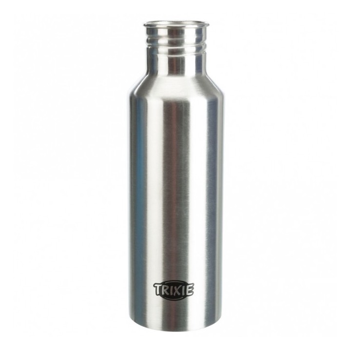 Trixie Edelstahl-Flasche mit Trinknapf - 750 ml