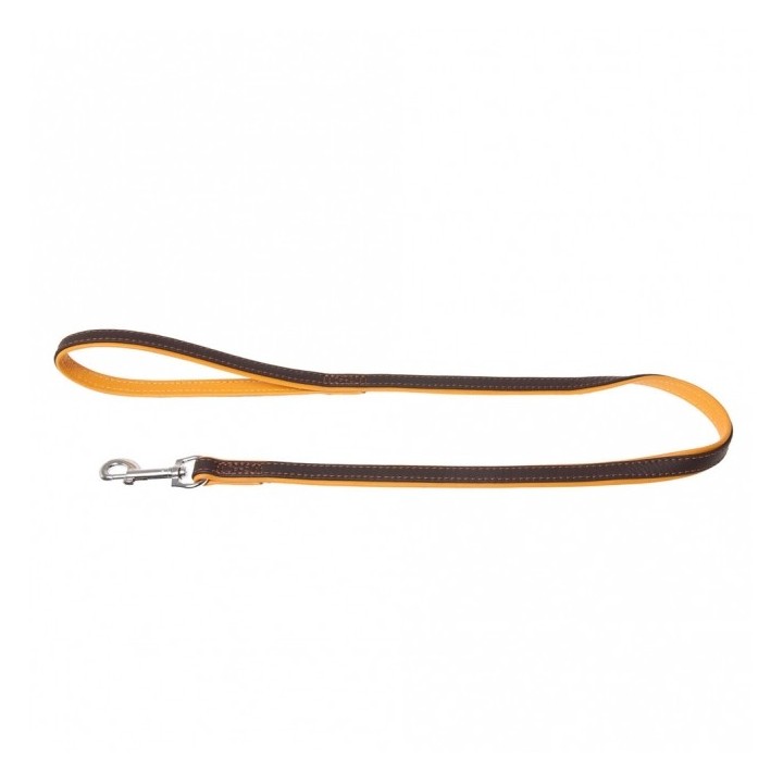 Karlie Vintage Trend Leine - Dunkelbraun/Gelb - 100cm / 18mm