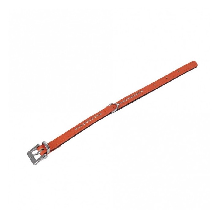 Karlie Vintage Strass Halsband - Mandarine - 4-reihig 60cm/40mm