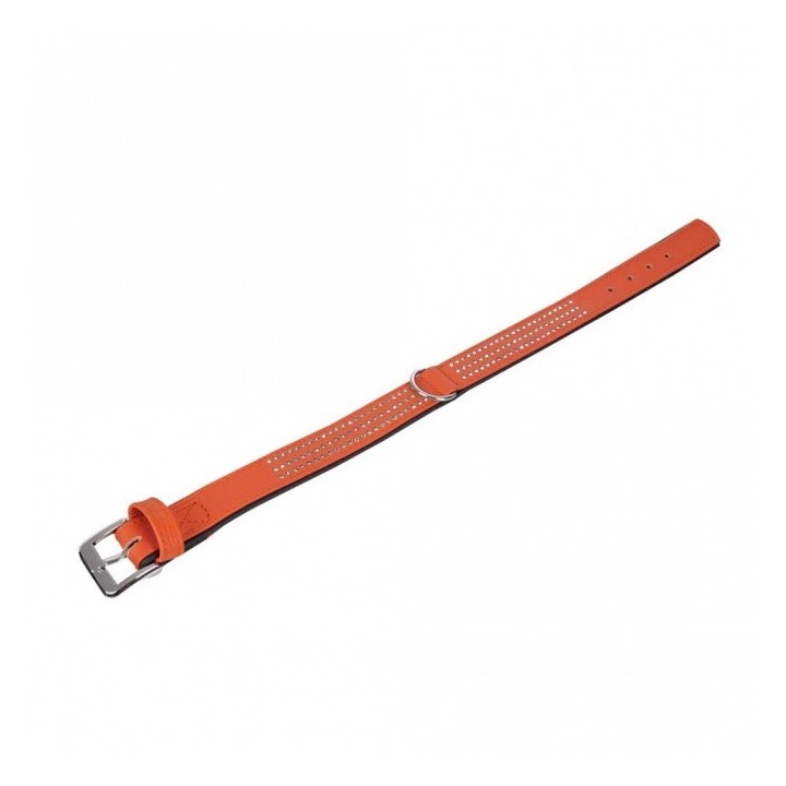 Karlie Vintage Strass Halsband - Mandarine - 3-reihig 55cm/30mm