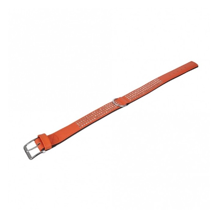 Karlie Vintage Strass Halsband - Mandarine - 4-reihig 65cm/40mm