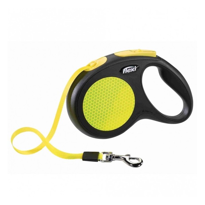 Flexi New Classic Neon Gurt-Roll-Leine - M / Gelb