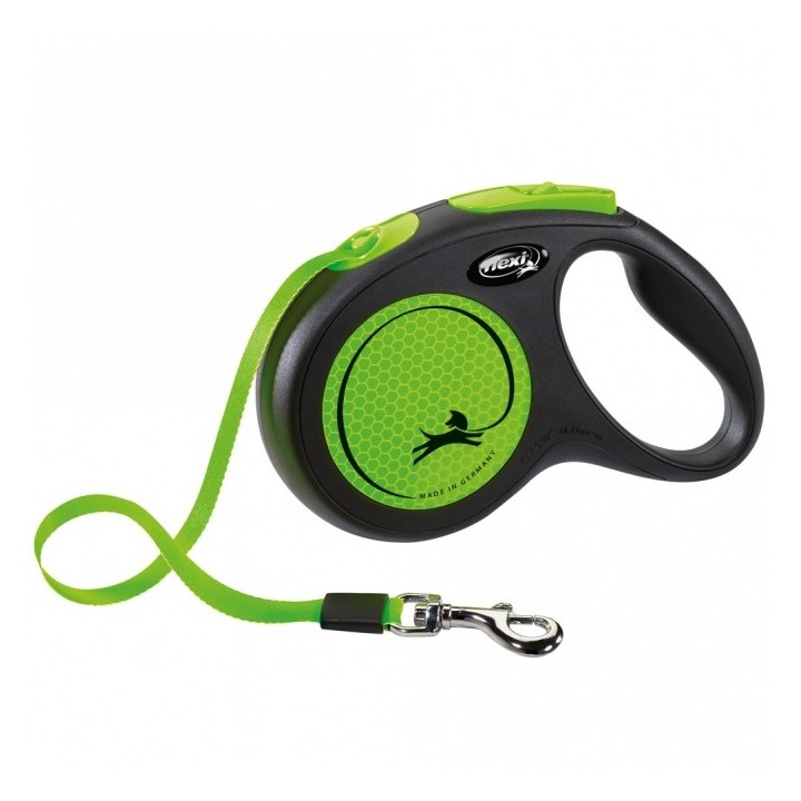 Flexi New Classic Neon Gurt-Roll-Leine - M / Grün
