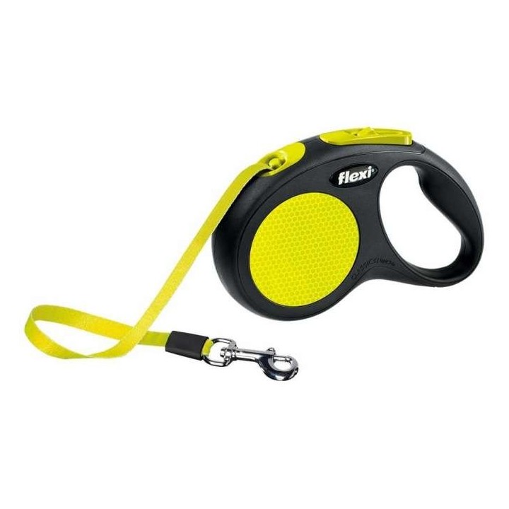 Flexi New Classic Neon Gurt-Roll-Leine - S / Gelb