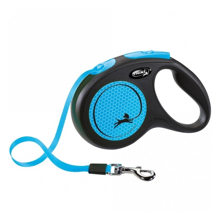 Flexi New Classic Neon Gurt-Roll-Leine - M / Blau