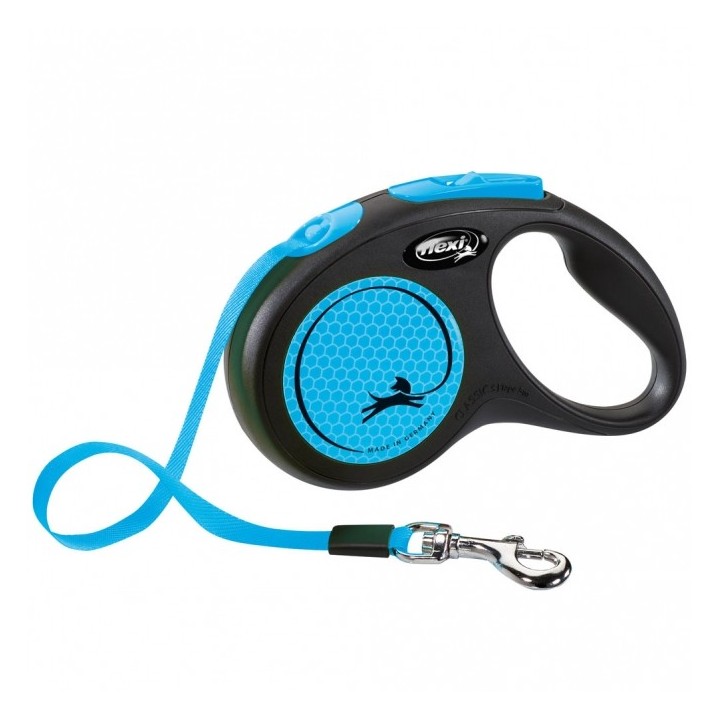 Flexi New Classic Neon Gurt-Roll-Leine - S / Blau
