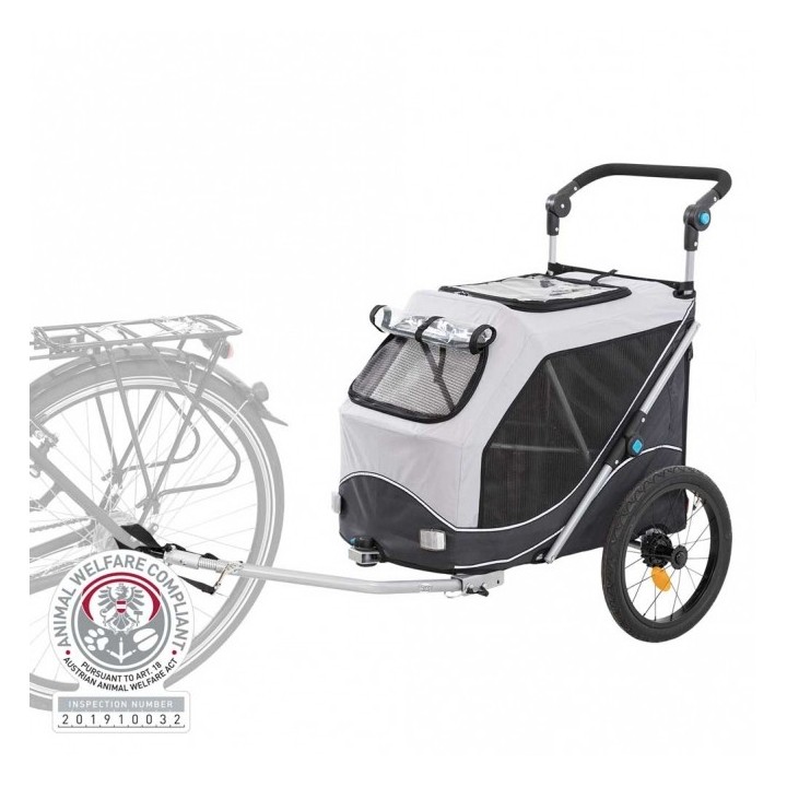 Trixie Fahrrad-Anhänger für Hunde - grau/schwarz - M