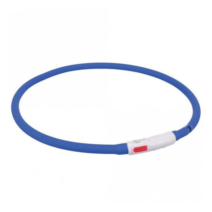 Trixie Flash Leuchtring USB aus Silikon - royalblau