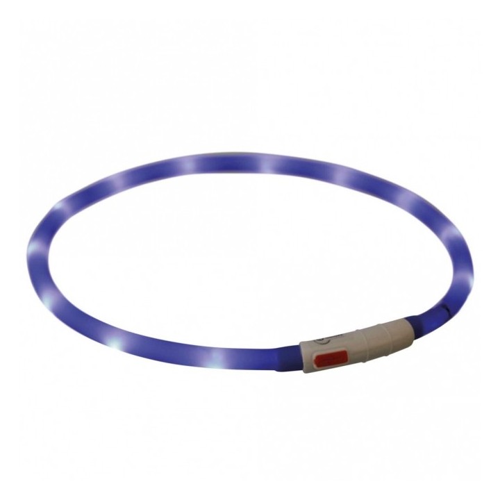 Trixie Flash Leuchtring USB aus Silikon - royalblau