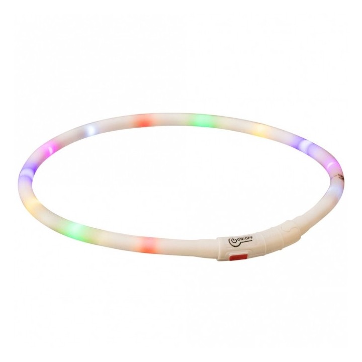 Trixie Flash Leuchtring USB aus Silikon - bunt