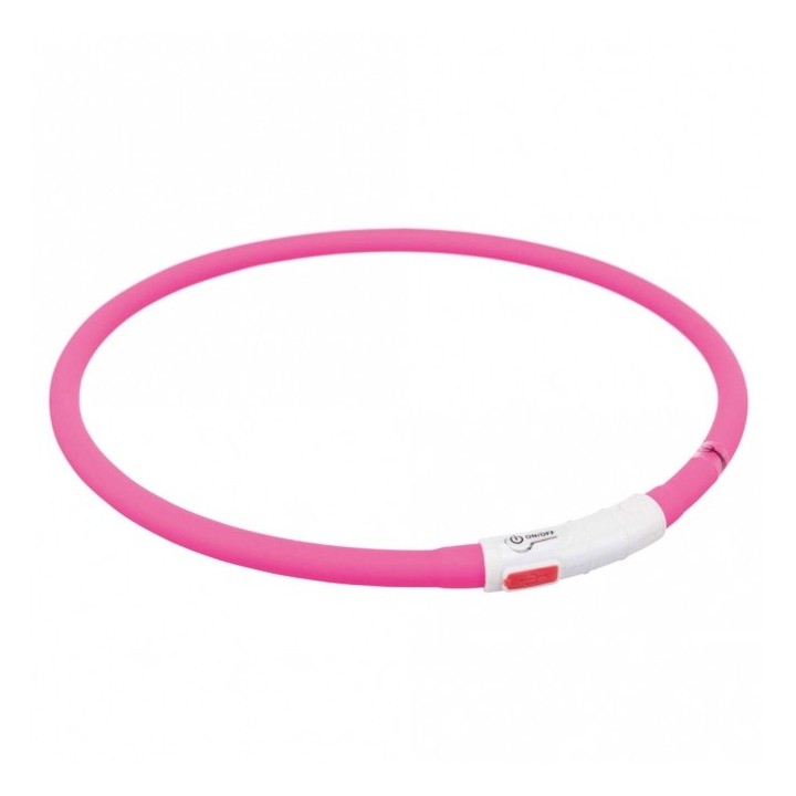 Trixie Flash Leuchtring USB aus Silikon - orange