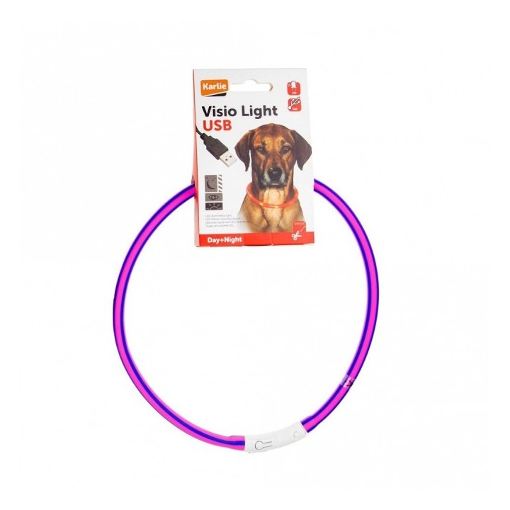 Karlie Visio Light LED-Leuchtschlauch mit USB - Gestreift - violett-pink