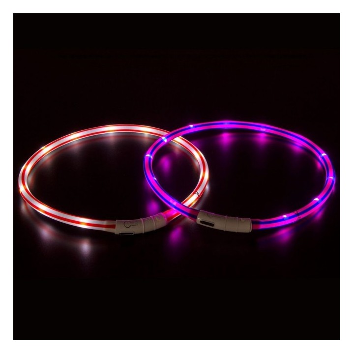 Karlie Visio Light LED-Leuchtschlauch mit USB - Gestreift - rot-weiß
