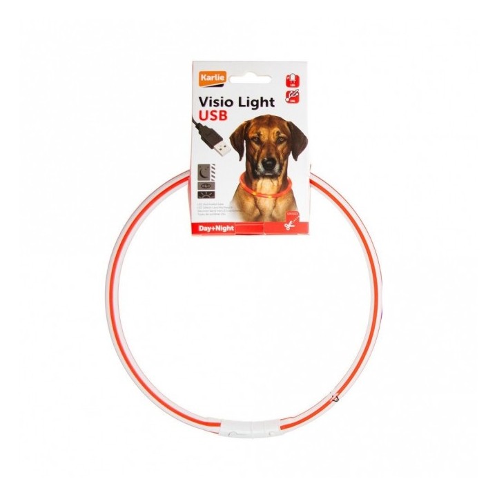 Karlie Visio Light LED-Leuchtschlauch mit USB - Gestreift - rot-weiß
