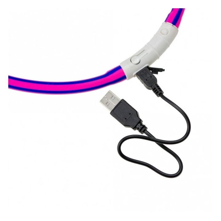 Karlie Visio Light LED-Leuchtschlauch mit USB - Gestreift - rot-weiß