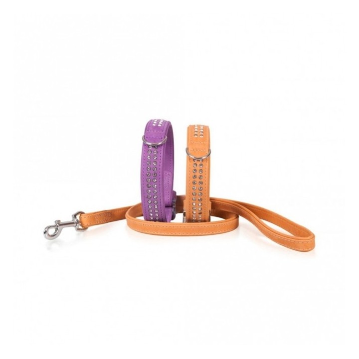 Karlie Buffalo Strass-Halsband - Violett - 2-reihig 45cm/24mm