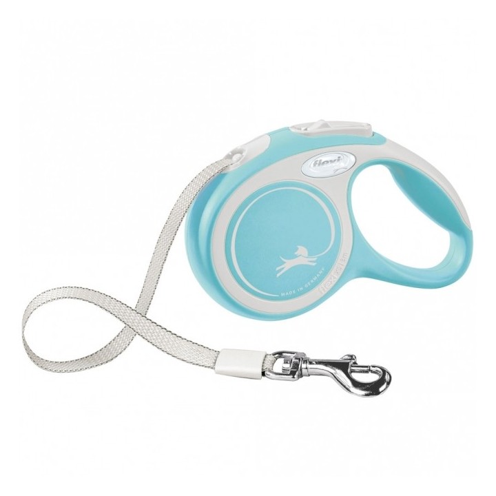 FLEXI Rollleine New COMFORT Gurt - 3m bis 12kg - hellblau