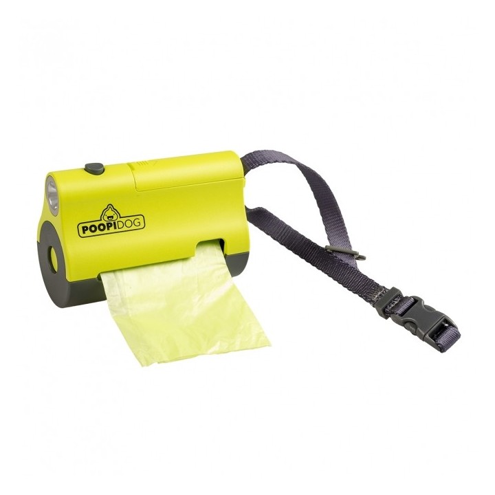 Poopidog Hundekotbeutelspender mit LED - limone