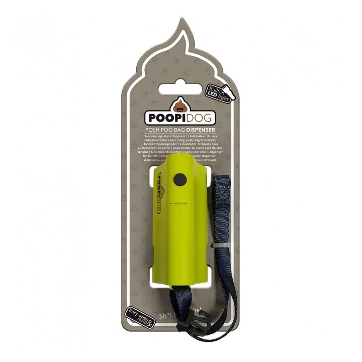 Poopidog Hundekotbeutelspender mit LED - limone