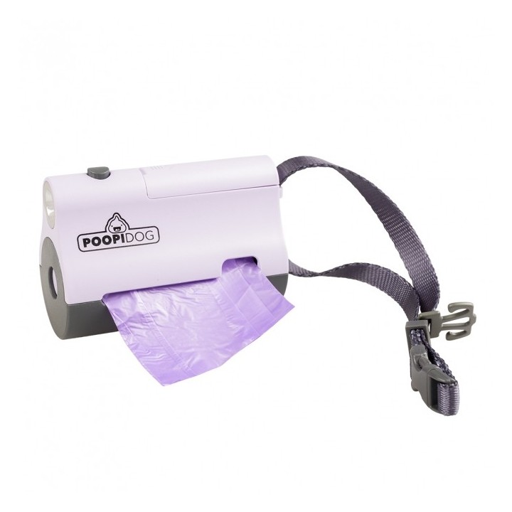 Poopidog Hundekotbeutelspender mit LED - violett