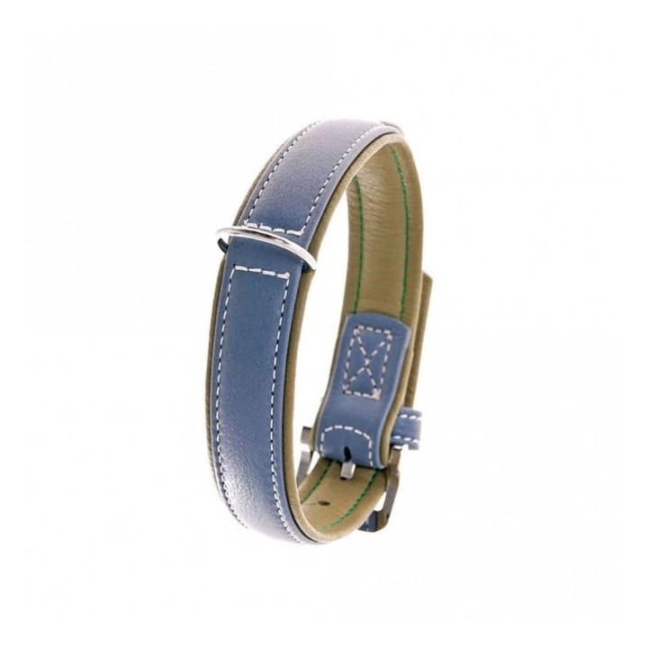 Karlie Vintage Trend Halsband - Rauchblau/Moosgrün - 65cm / 40 mm