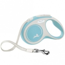 FLEXI Rollleine New COMFORT Gurt - 5m bis 15kg - hellblau