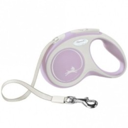 FLEXI Rollleine New COMFORT Gurt - 5m bis 15kg - rosa