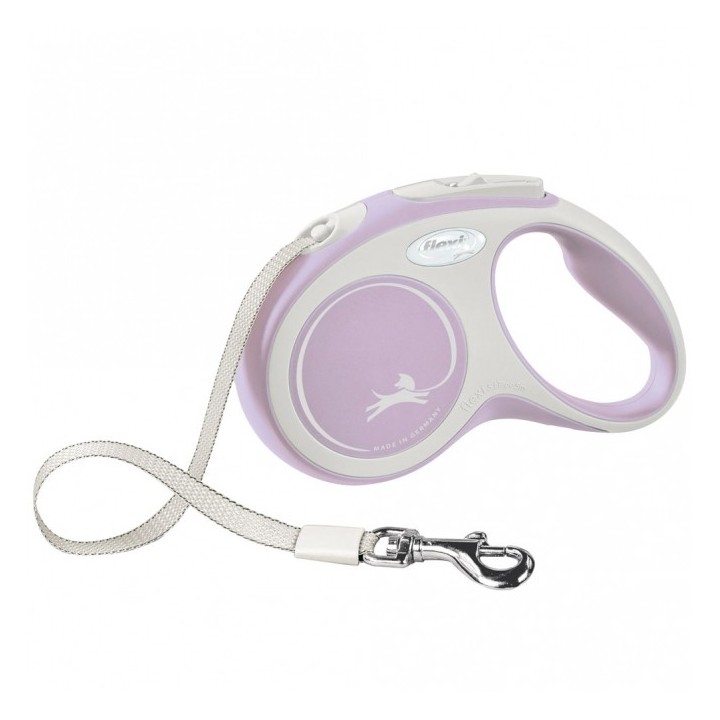 FLEXI Rollleine New COMFORT Gurt - 5m bis 15kg - rosa