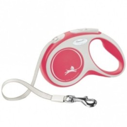 FLEXI Rollleine New COMFORT Gurt - 5m bis 15kg - rot