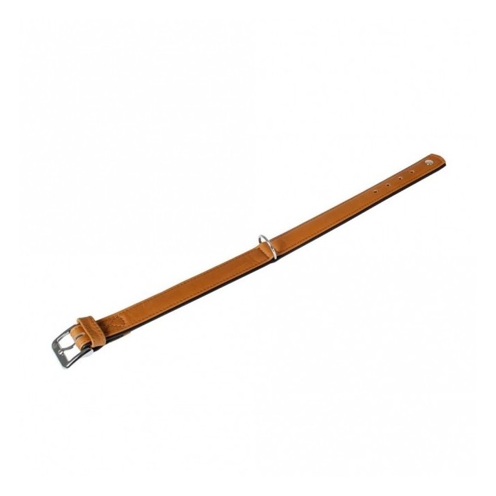 Karlie Halsband Elegance Kalbsleder - Cognac/Schwarz - 50cm / 30mm