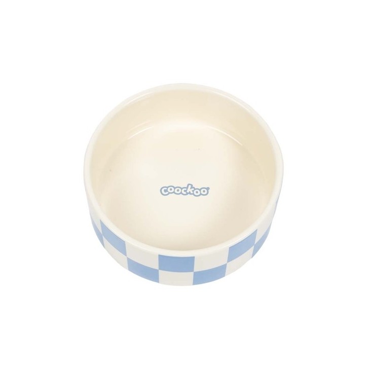 Coockoo Futternapf Checkmate - blau/weiß - 750ml-16x16x6cm