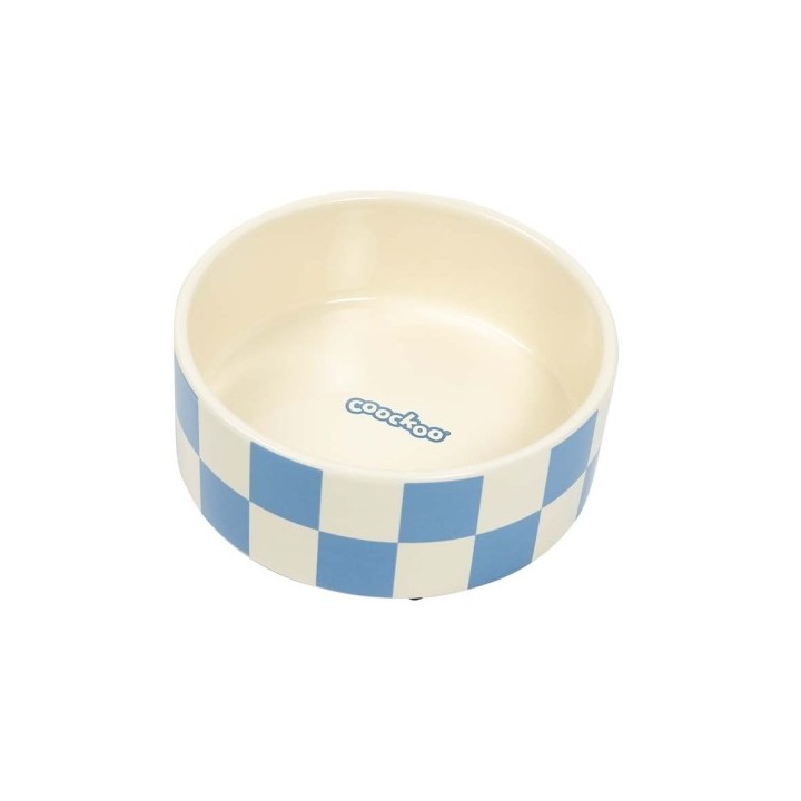 Coockoo Futternapf Checkmate - blau/weiß - 1150ml-18x18x7cm