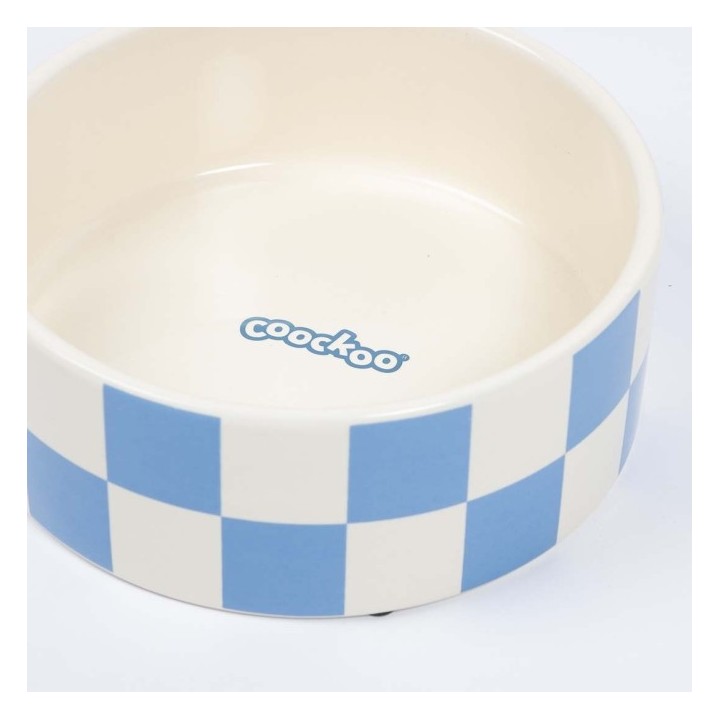 Coockoo Futternapf Checkmate - blau/weiß - 1150ml-18x18x7cm