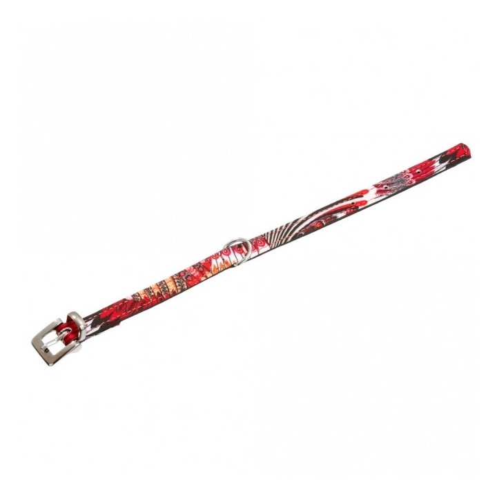 Karlie Halsband Peacock - rot/schwarz - 35 cm / 17 mm