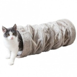 Trixie Crunch Plüschtunnel 60 cm - Grau