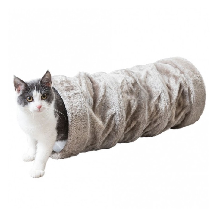 Trixie Crunch Plüschtunnel 60 cm - Grau