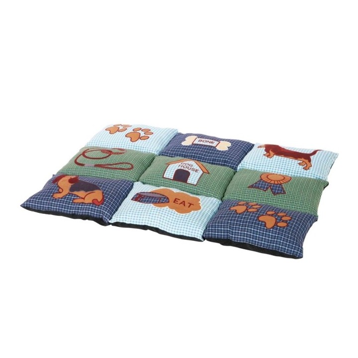 Trixie Patchwork-Decke - blau/grün 80 x 55 cm