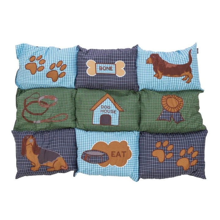 Trixie Patchwork-Decke - blau/grün 80 x 55 cm