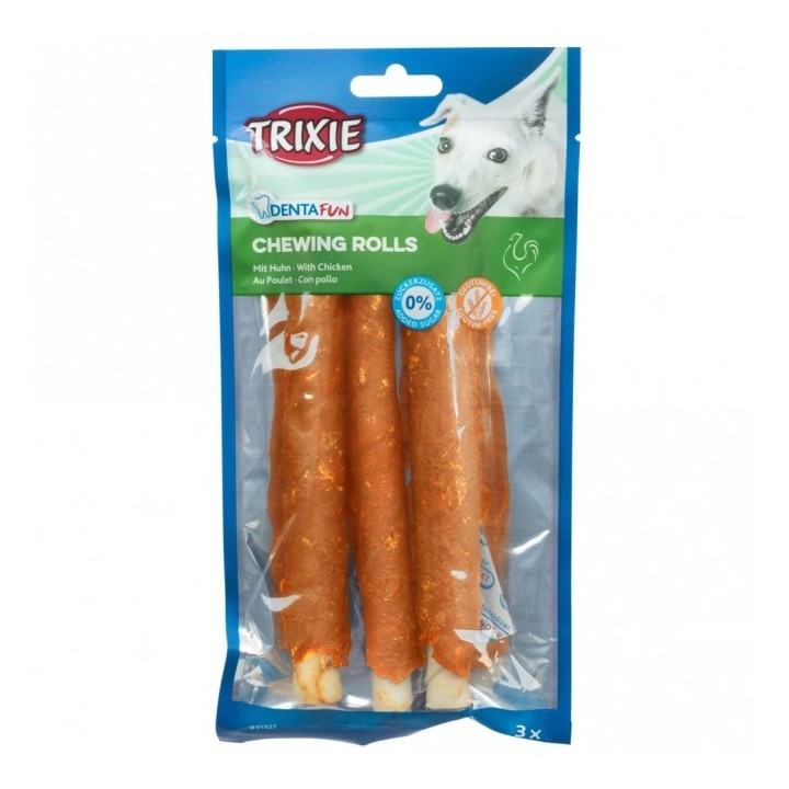 Trixie Denta Fun Chicken Chewing Rolls - 17cm / 3 Stück