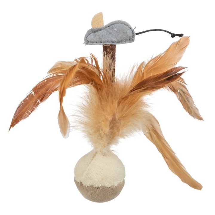 Trixie Steh-auf-Federball mit Maus - 15 cm