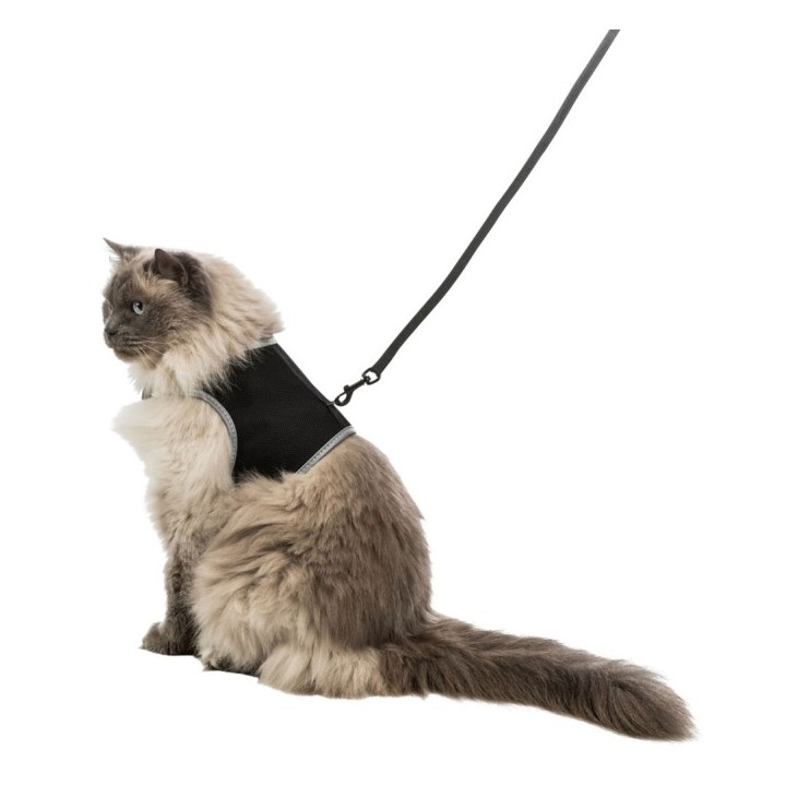 Trixie Softgeschirr mit Leine XL - schwarz