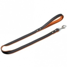 Karlie Rodeo Leine genietet 16mm 100cm - schwarz/cognac